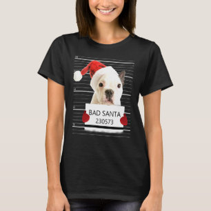 French Bulldog Santa Hat Personal Stalker Christma T-Shirt