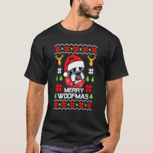 French Bulldog Santa Hat Ugly Christmas Sweater Ho