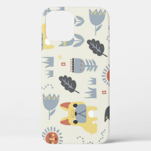 French Bulldog: Scandinavian Floral Repeat. iPhone 12 Case