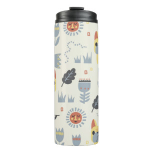 French Bulldog: Scandinavian Floral Repeat. Thermal Tumbler
