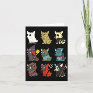 French Bulldog Scary Costumes Halloween Card