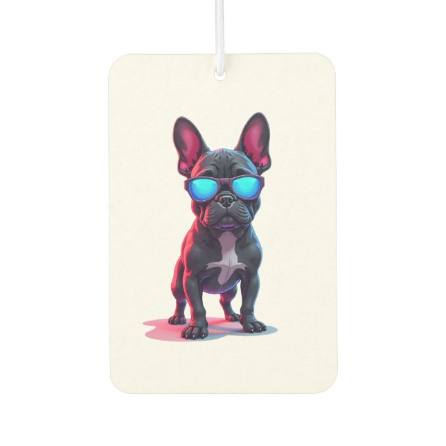 French Bulldog SciFi Wearing Cool Sunglasses Car Air Freshener (Front)