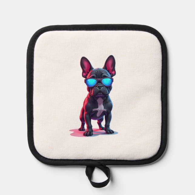 French Bulldog SciFi Wearing Cool Sunglasses Pot Holder (Front)