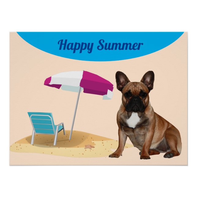 French Bulldog Sea French Bulldog Vacation Poster (Front)
