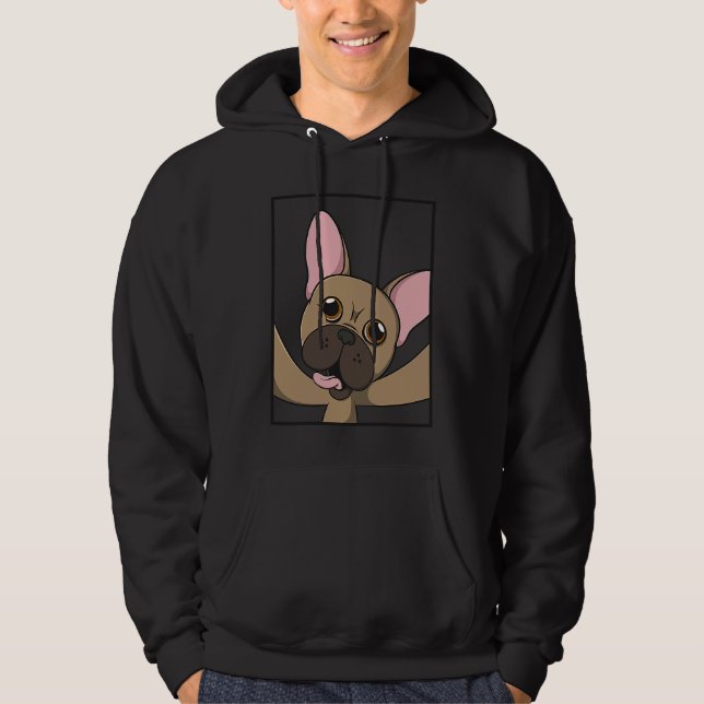 French Bulldog Selfie Animal Dog for a dog owner Hoodie (Front)