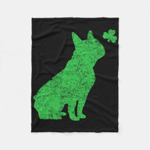 French Bulldog Shamrock St Patricks Day Frenchie D Fleece Blanket