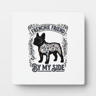 French Bulldog Shirt Vintage Floral Dog Lover Art_ Plaque