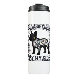 French Bulldog Shirt Vintage Floral Dog Lover Art_ Thermal Tumbler