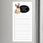 French Bulldog Shopping List  Magnetic Notepad<br><div class="desc">Adorable things to fetch French Bulldog dog with a black chalkboard frame personalised with your name.</div>