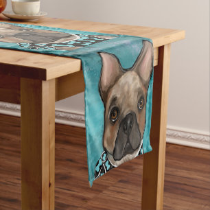 FRENCH BULLDOG SHORT TABLE RUNNER