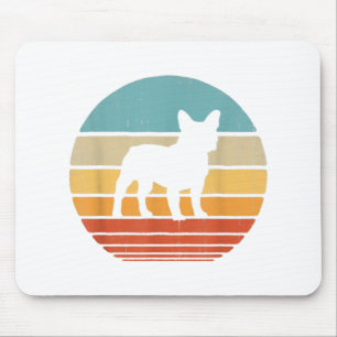 French Bulldog Silhouette 60s 70s Gift Dog Lover Mouse Mat