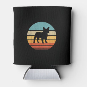 french bulldog silhouette 60s 70s gifts dog can cooler