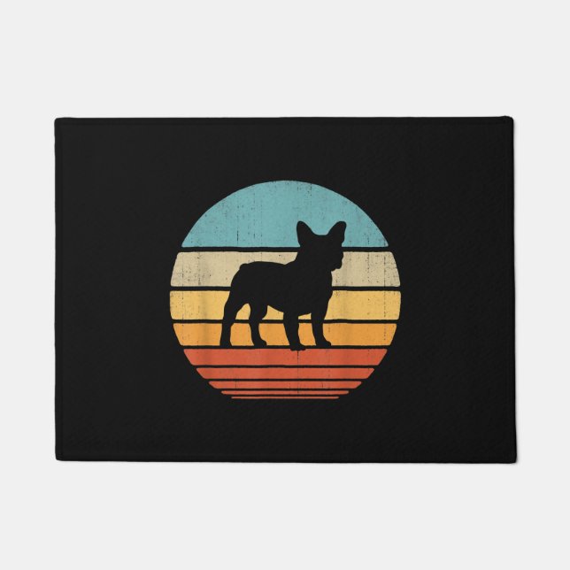 french bulldog | silhouette 60s 70s gifts dog doormat (Front)