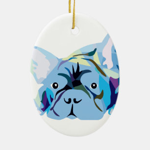French Bulldog Silhouette Ceramic Tree Decoration
