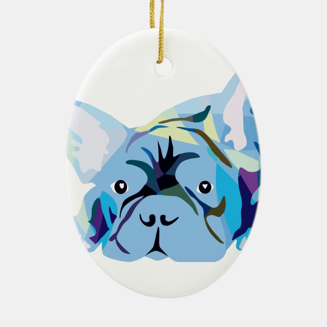 French Bulldog Silhouette Ceramic Tree Decoration (Back)