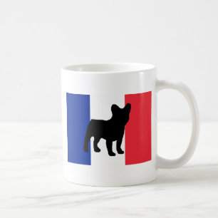 french bulldog silhouette flag coffee mug