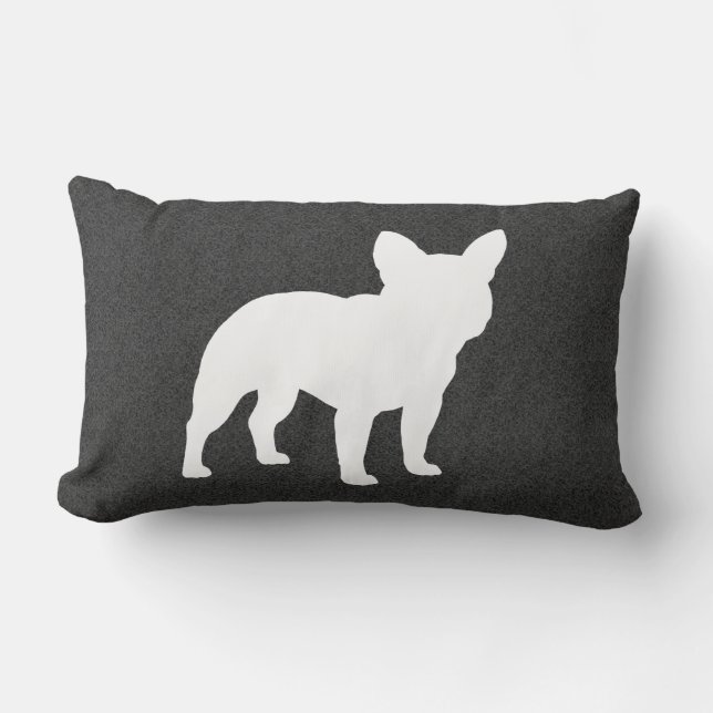 French Bulldog Silhouette Frenchie Dog Lumbar Cushion (Front)
