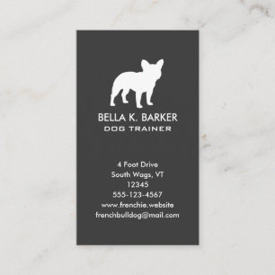 French Bulldog Silhouette   Frenchy Dog Vertical Business Card