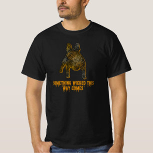 French Bulldog Silhouette Fun Orange Halloween T-Shirt