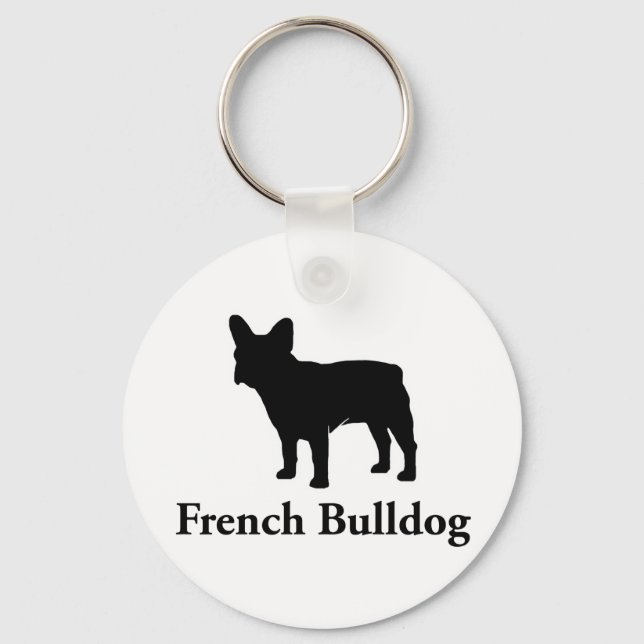 French Bulldog Silhouette Key Ring (Front)