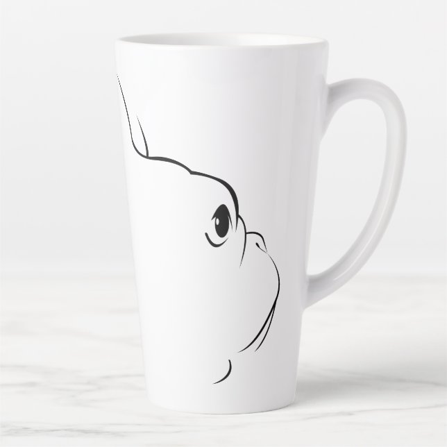 French Bulldog Silhouette Latte Mug (Right)