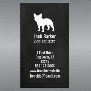 French Bulldog Silhouette Magnetic Business Card