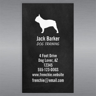 French Bulldog Silhouette Magnetic Business Card