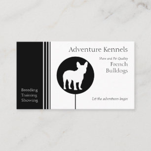 French Bulldog Silhouette Modern Black and White  Business Card
