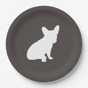 French Bulldog Silhouette Party Paper Plate