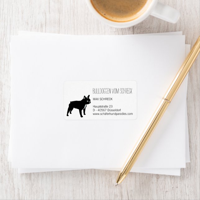 French Bulldog Silhouette Personalized Address Label (Insitu)