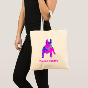 French Bulldog Silhouette Pink & Blue Classic Tote Bag