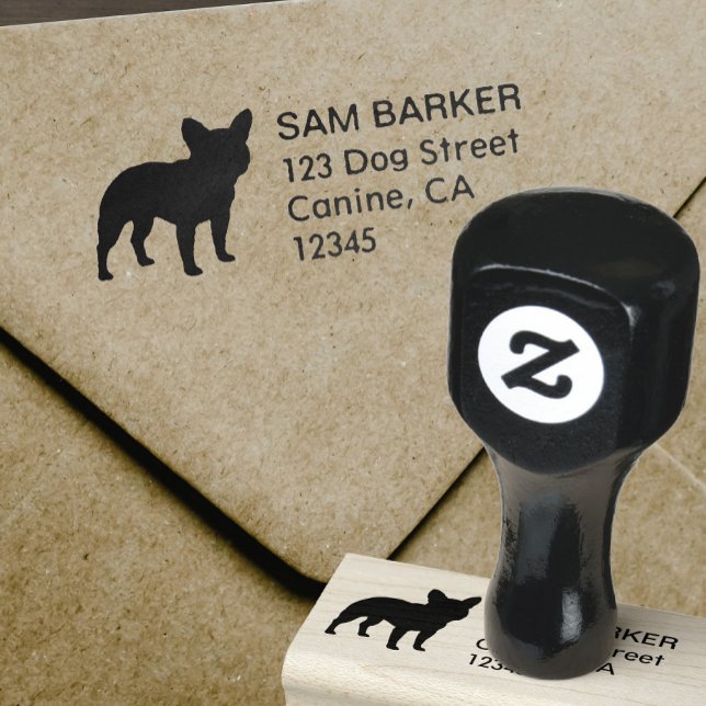 French Bulldog Silhouette Return Address Rubber Stamp (Creator Uploaded)