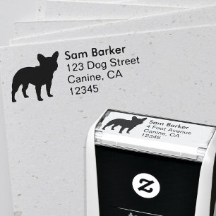French Bulldog Silhouette Return Address Self-inking Stamp