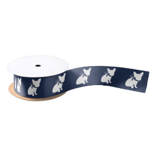 French Bulldog Silhouette Ribbon 1.5" Satin Ribbon