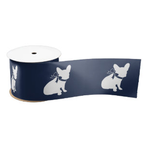 French Bulldog Silhouette Ribbon 3" Satin Ribbon