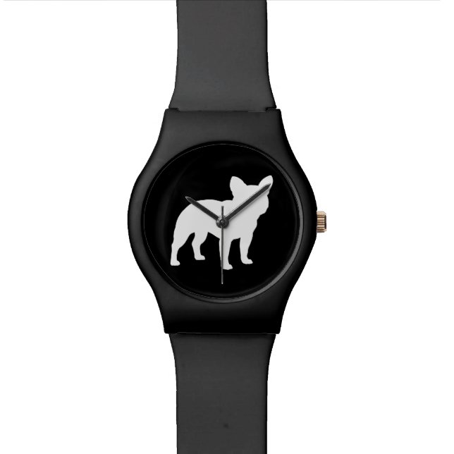French Bulldog Silhouette Watch (Close Up)