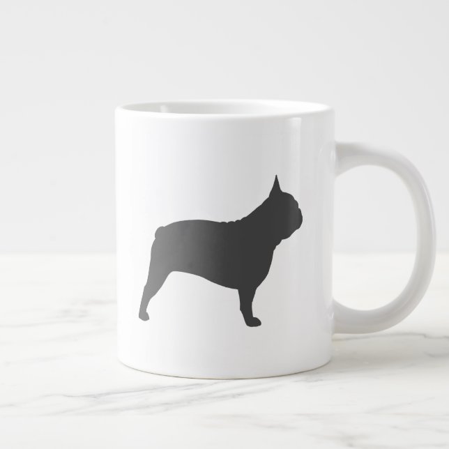 French Bulldog Silhouettes Frenchie Dogs Large Coffee Mug (Right)