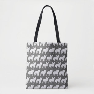 French Bulldog Silhouettes Frenchie Dogs Patterned Tote Bag