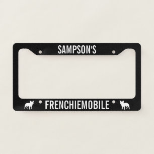 French Bulldog Silhouettes Frenchiemobile - Custom Licence Plate Frame