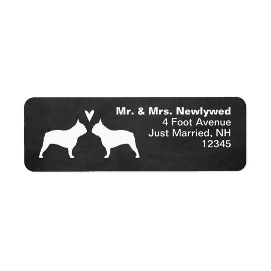 French Bulldog Silhouettes Love Return Address Return Address Label