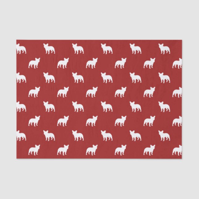 French Bulldog Silhouettes Pattern Tissue Paper (Front)