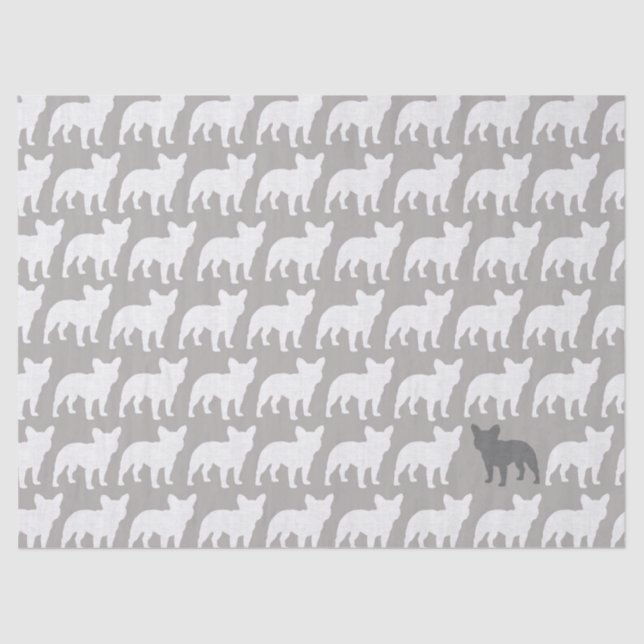 French Bulldog Silhouettes Pattern Tissue Paper (Front)