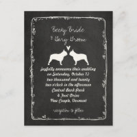 French Bulldog Silhouettes Wedding Announcement