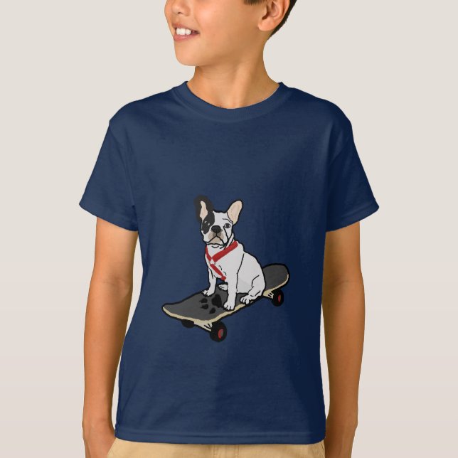 French Bulldog Skateboarding Child's Tee (Front)