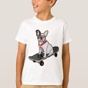 French Bulldog Skateboarding w/sunglasses Kid'sTee T-Shirt