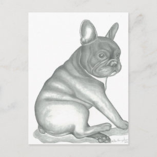 French Bulldog sketch postcards