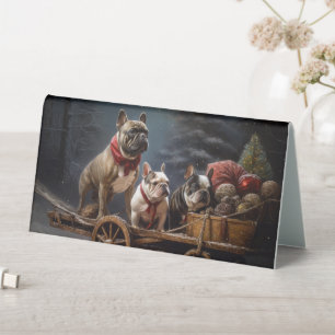French Bulldog Snowy Sleigh Christmas Decor