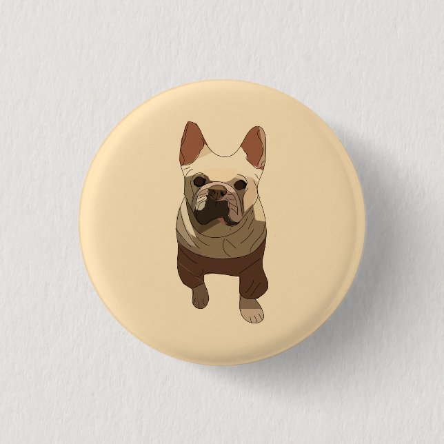 French Bulldog, Soft Peach 3 Cm Round Badge (Front)