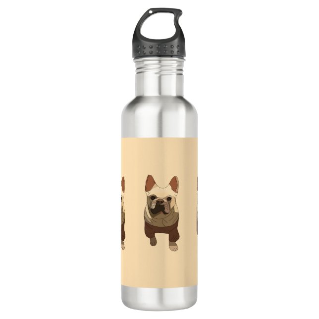 French Bulldog, Soft Peach 710 Ml Water Bottle (Front)