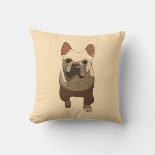 French Bulldog, Soft Peach Cushion